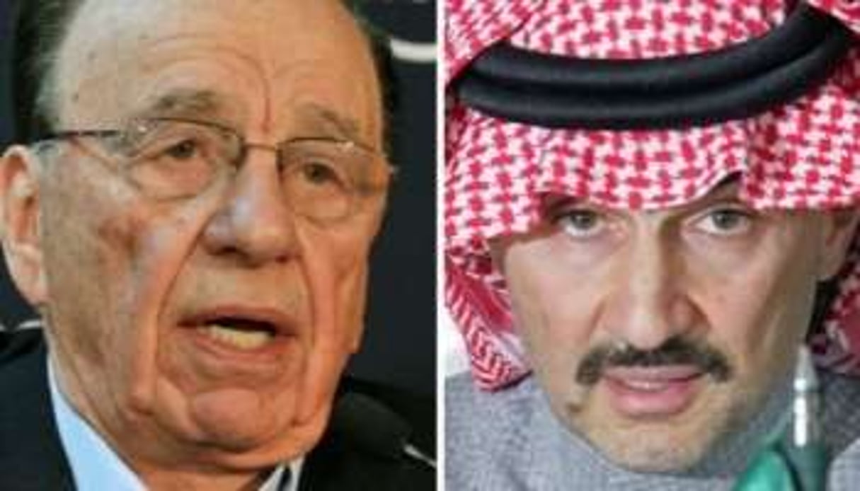 Le magnat australo-américain Rupert Murdoch et le prince saoudien Al Walid. © AFP