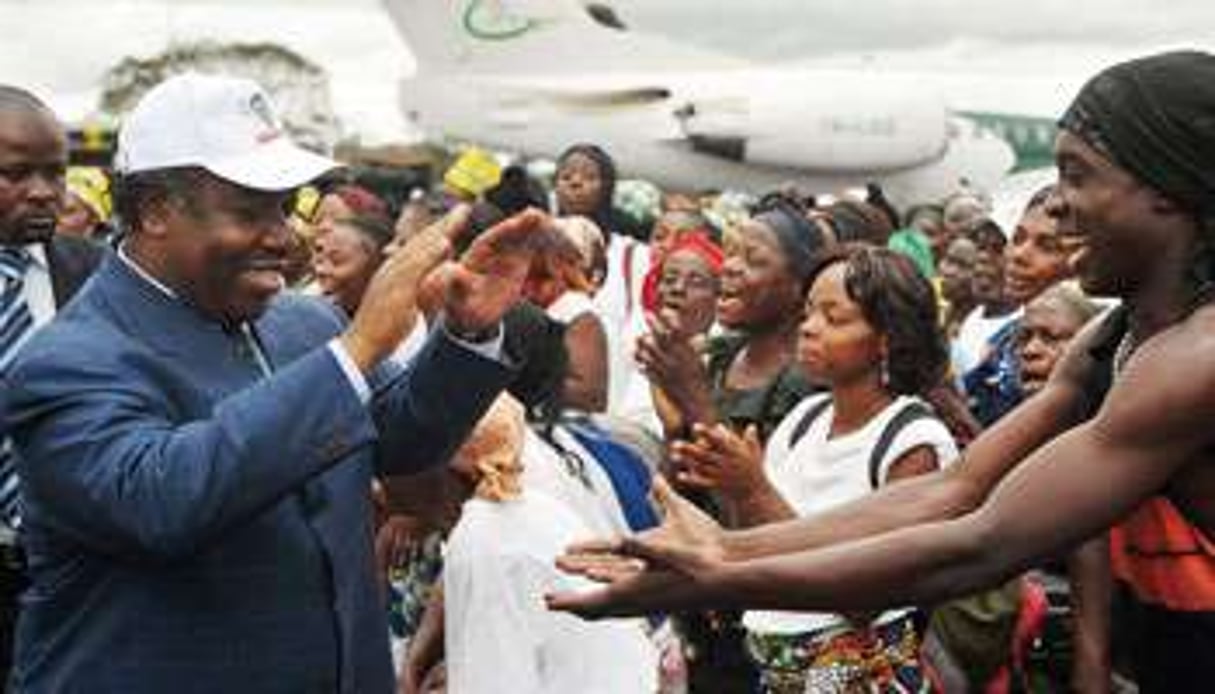 Le futur président lorsqu’il battait campagne, début août 2009. © Désirey Minkoh/Afrikimages