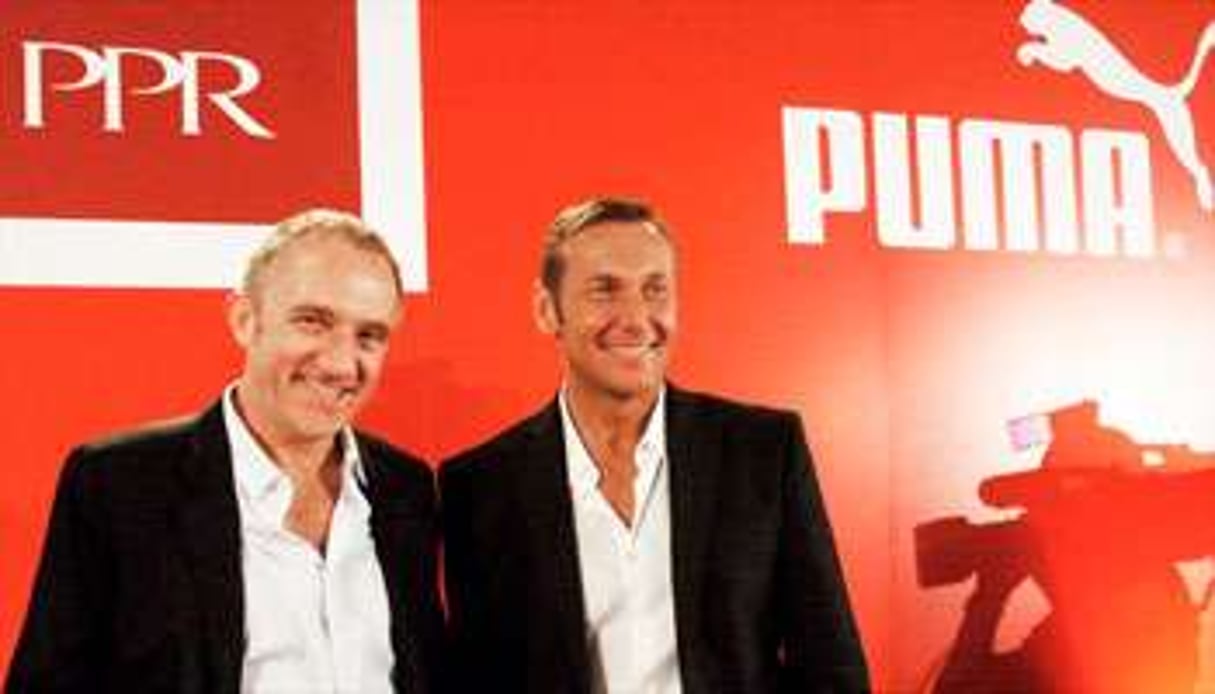 Jochen Zeitz (à d.), patron de Puma, avec François-Henri Pinault, PDG de PPR, en 2007 © Peter Roggenthin/Ropi/Rea