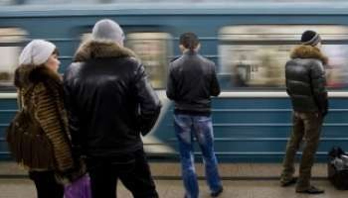 Sur le quai du métro, à Moscou. © AFP