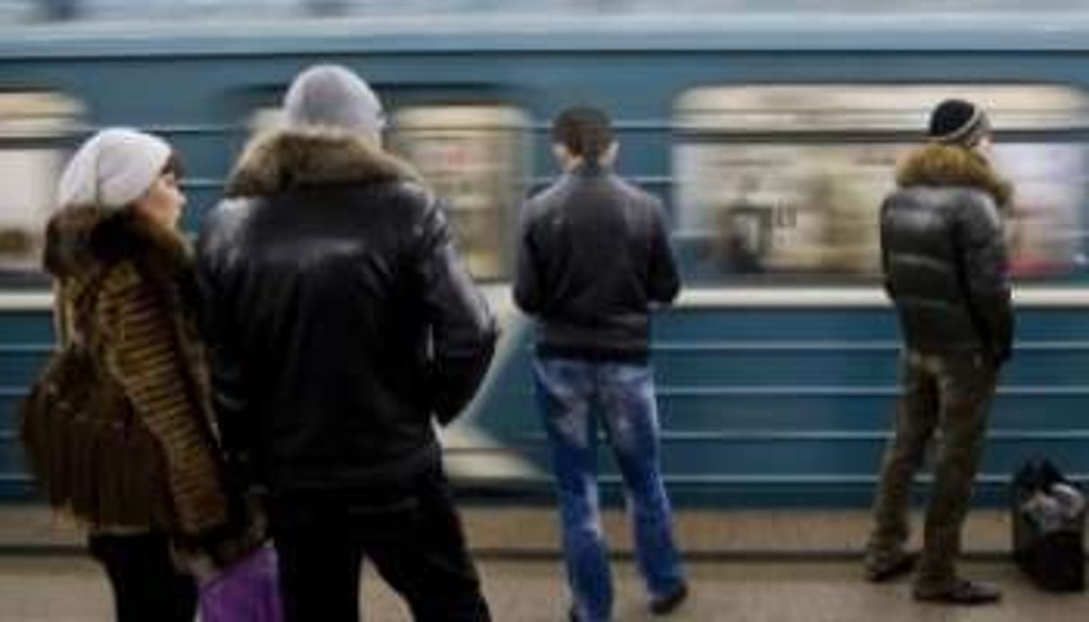 Sur le quai du métro, à Moscou. © AFP