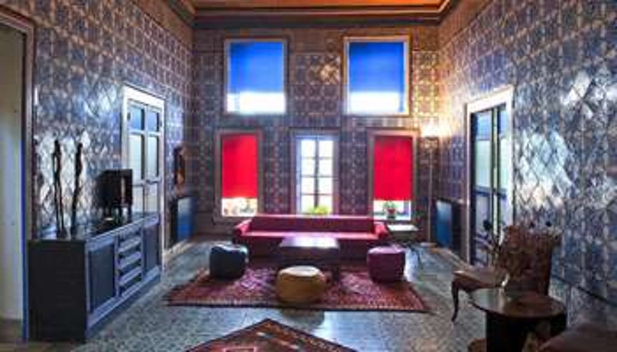 La chambre bleue (ou Dar Ben Miled), dans la médina de Tunis. © Nicolas Fauqué / www.imagesdetunisie.com