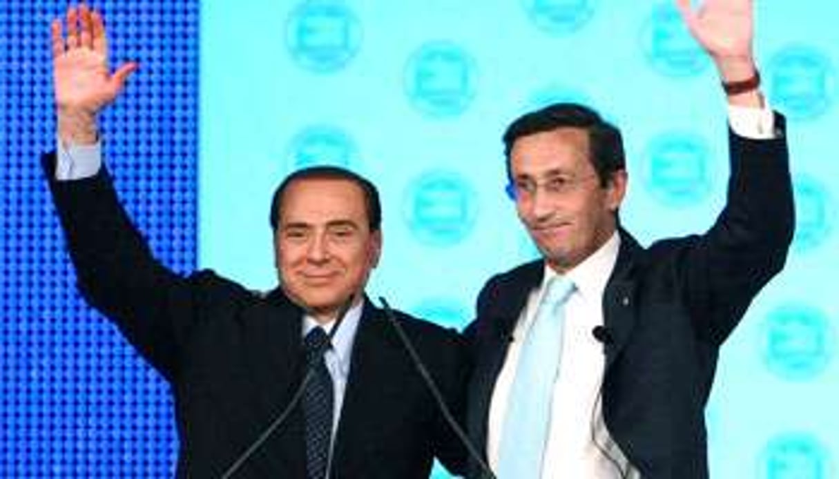 Les deux leaders du Peuple de la liberté, lors du Congrès de Rome, en mars 2009. © Sandro Pace/AP Photo