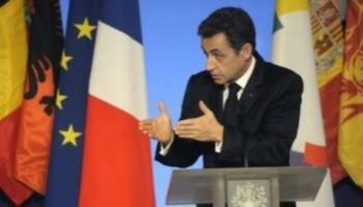 Le président Nicolas Sarkozy tient un discours à l’Elysée le 20 mars 2010 à Paris. © AFP