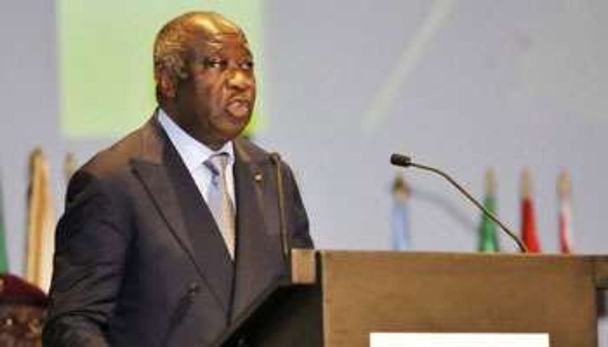 Le président ivoirien Laurent Gbagbo à l’assemblée de la Banque africaine de développement. © AFP