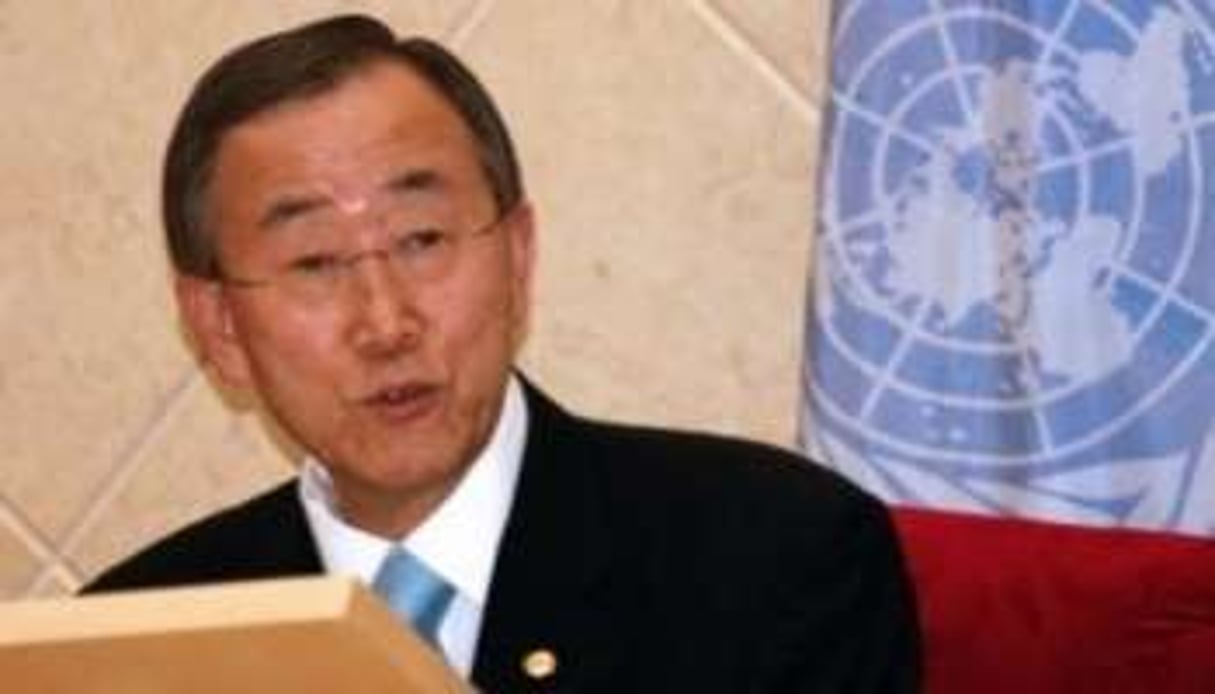Le secrétaire général des Nations unies Ban Ki-moon le 29 mai 2010 à Lilongwe, au Malawi. © AFP