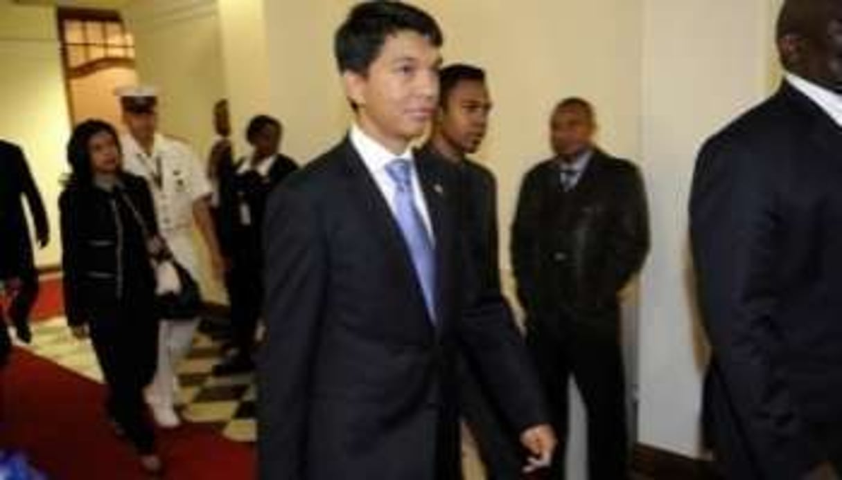 Le président malgache Andry Rajoelina, le 28 avril 2010 à Pretoria. © AFP