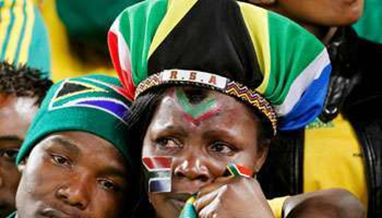 Supporteurs sud-africains à Bloemfontein, le 22 juin. © Jorge Silva/Reuters