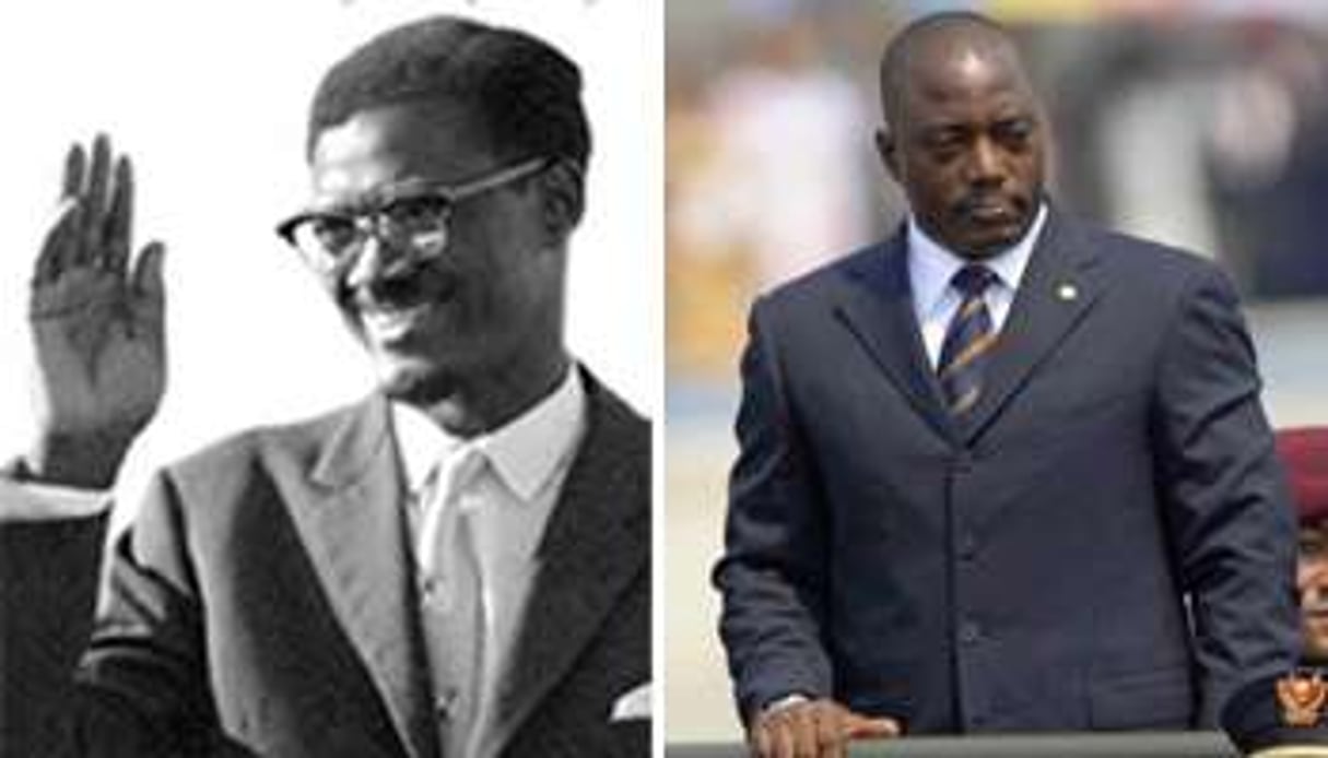 Patrice Lumumba (à g.) et Joseph Kabila (à d.). © Montage J.A. avec AFP