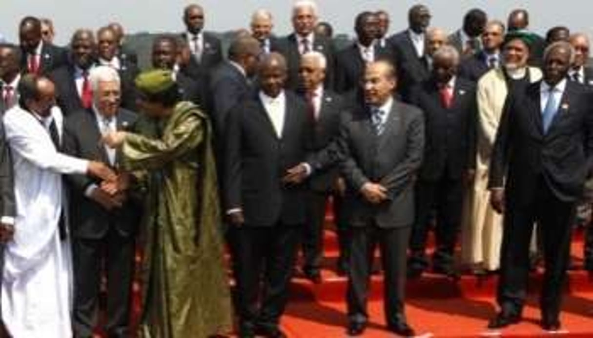Les chefs d’État africains réunis pour le sommet de l’UA, le 25 juillet 2010 à Kampala. © AFP