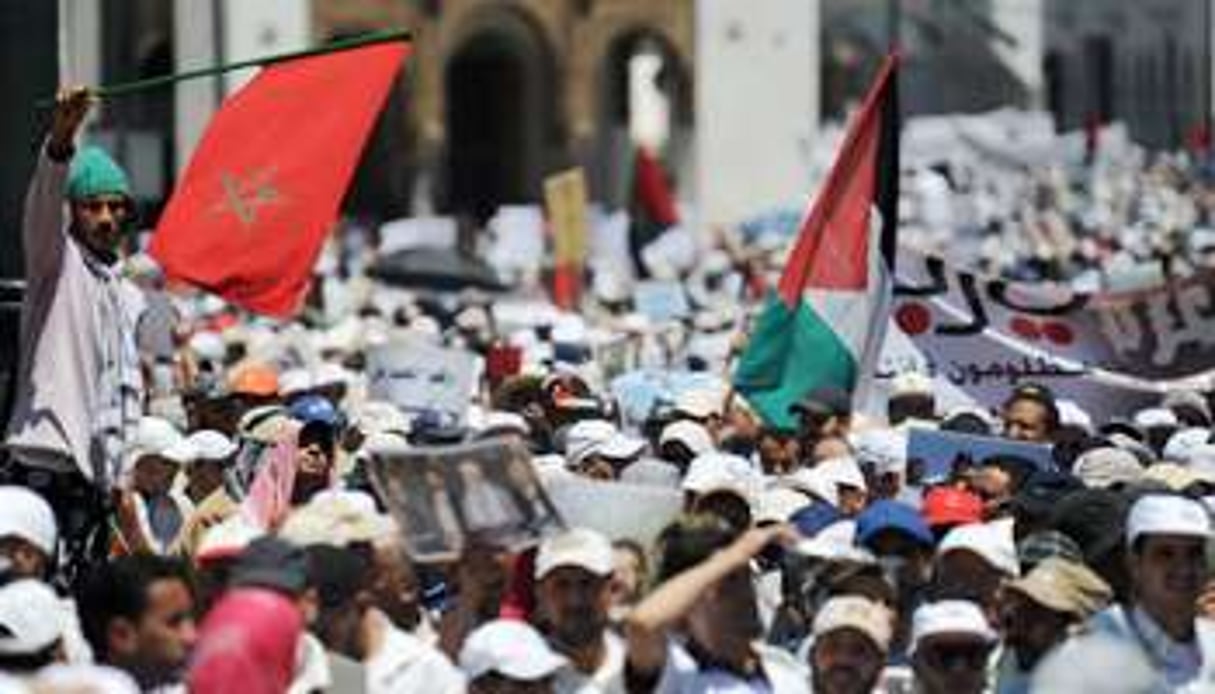 Manifestation de soutien à la Palestine à Rabat, le 6 juin. © AFP