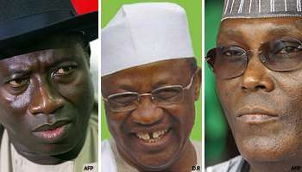 Goodluck Jonathan, Ibrahim Babangida et Atiku Abubakar, trois prétendants pour un trône ? © AFP