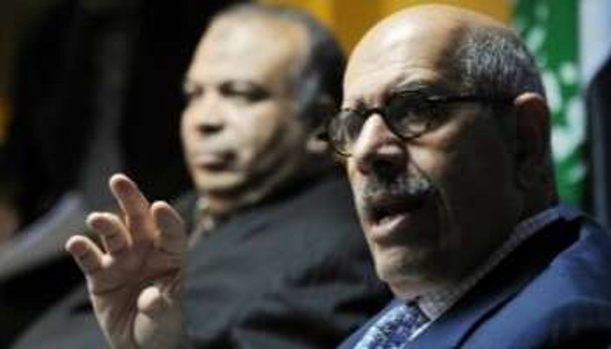 Le diplomate égyptien Mohamed el-Baradei (à dr.), le 5 juin 2010 au Caire. © AFP