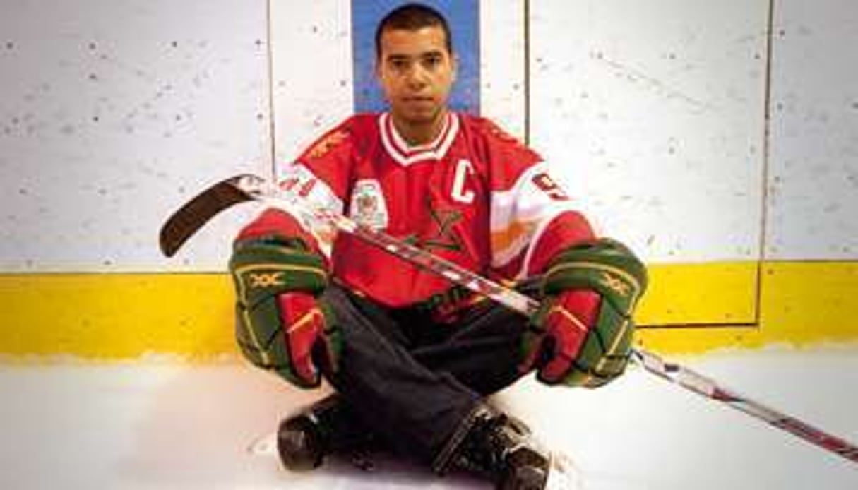 Saad Tawfiq sur la glace. © Bertrand Carrière/VU pour J.A.