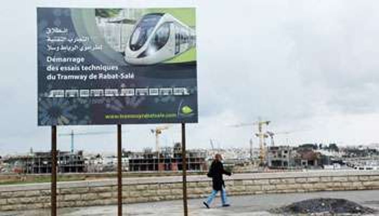 Le projet de tramway Rabat-Salé, lancé par l’Agence pour l’aménagement de la valle du Bouregreg. © Vincent Fournier/J.A.