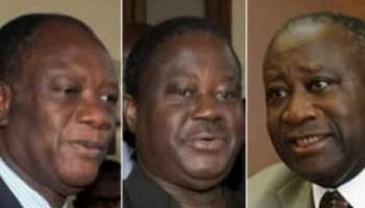 Les trois candidats au premier tour de la présidentielle ivoirienne. © Pana