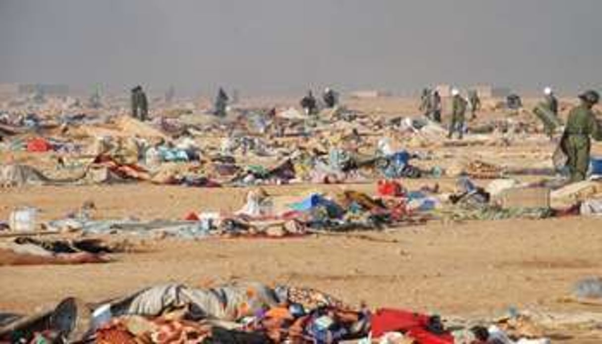 Le camp de Laayoune, après le démantèlement. © AFP