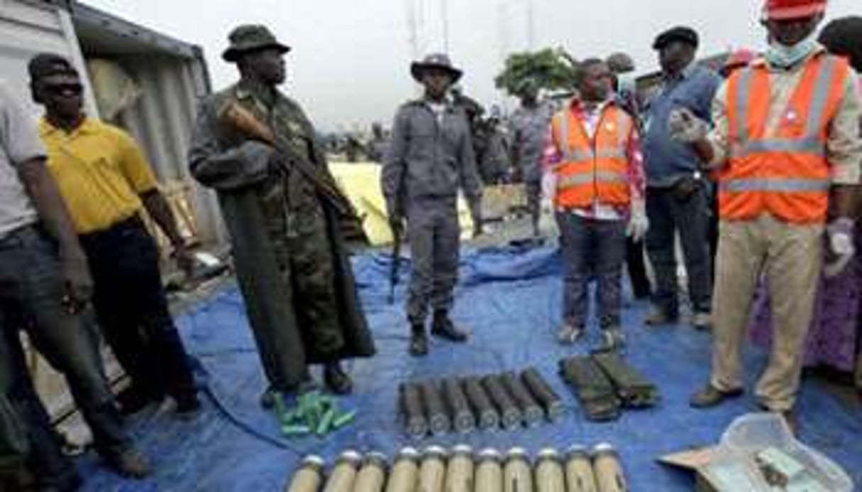 La cargaison à destination de la Gambie contenait des grenades et des lance-roquettes. © AFP