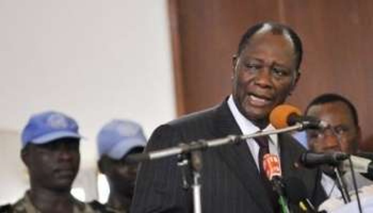 Alassane Ouattara, ici le 10 novembre 2010, compte sur un soulèvement populaire contre Gbagbo. © AFP