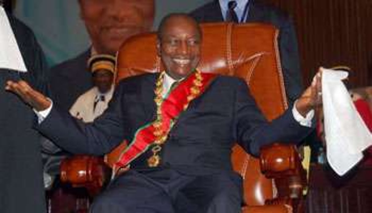 Le nouveau président guinéen Alpha Condé lors de son investiture, le 21 décembre 2010 à Conakry © AFP