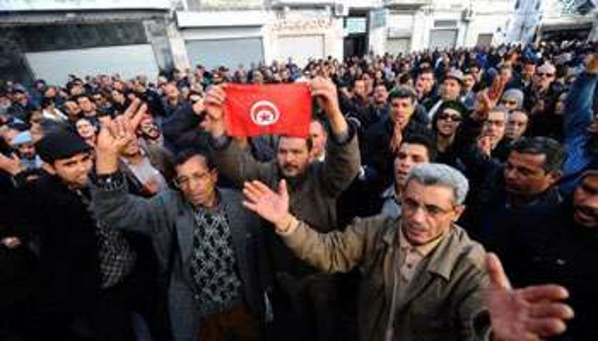 Manifestation à Tunis le 8 janvier 2011. © AFP
