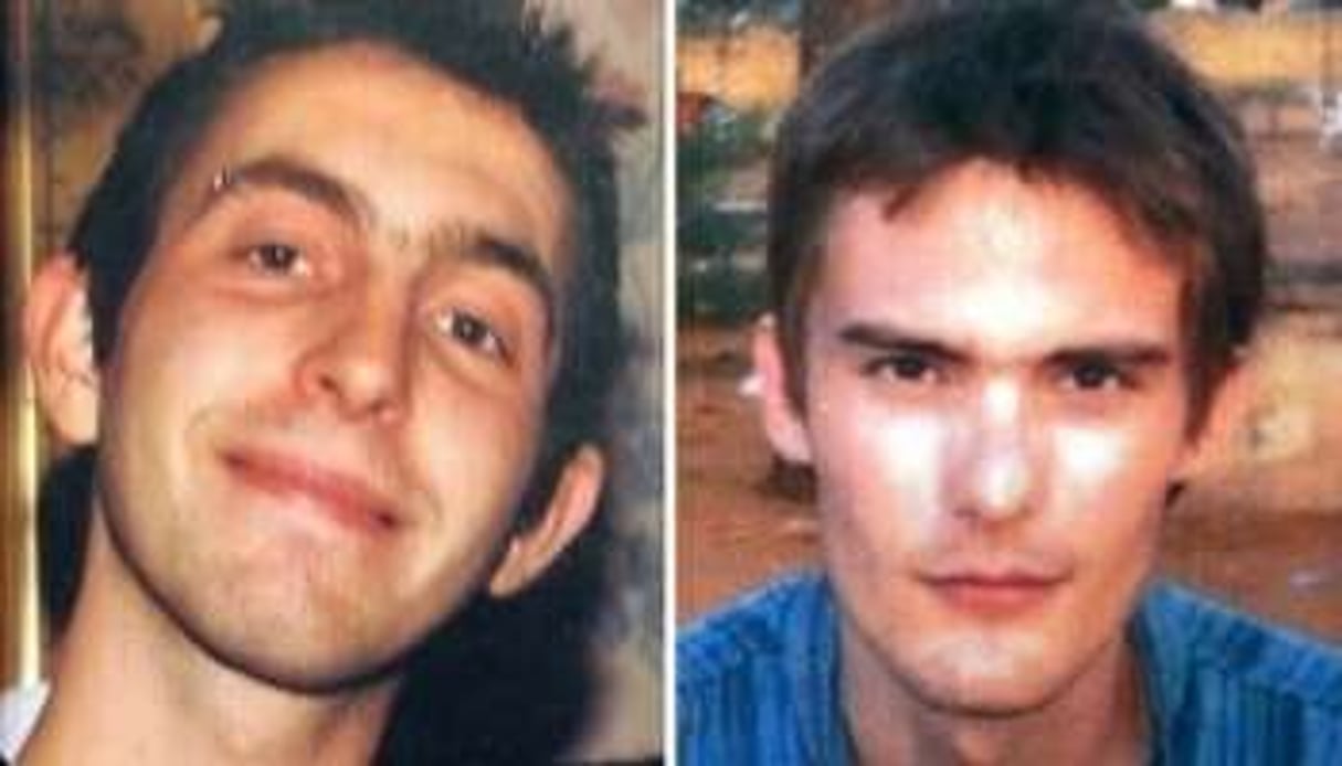 Les deux otages français décédés, Vincent Delory et son ami, Antoine de Léocour. © AFP