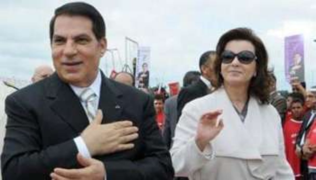 Zine el-Abidine Ben Ali et son épouse Leila le 11 octobre 2009 à Rades, en Tunisie. © AFP