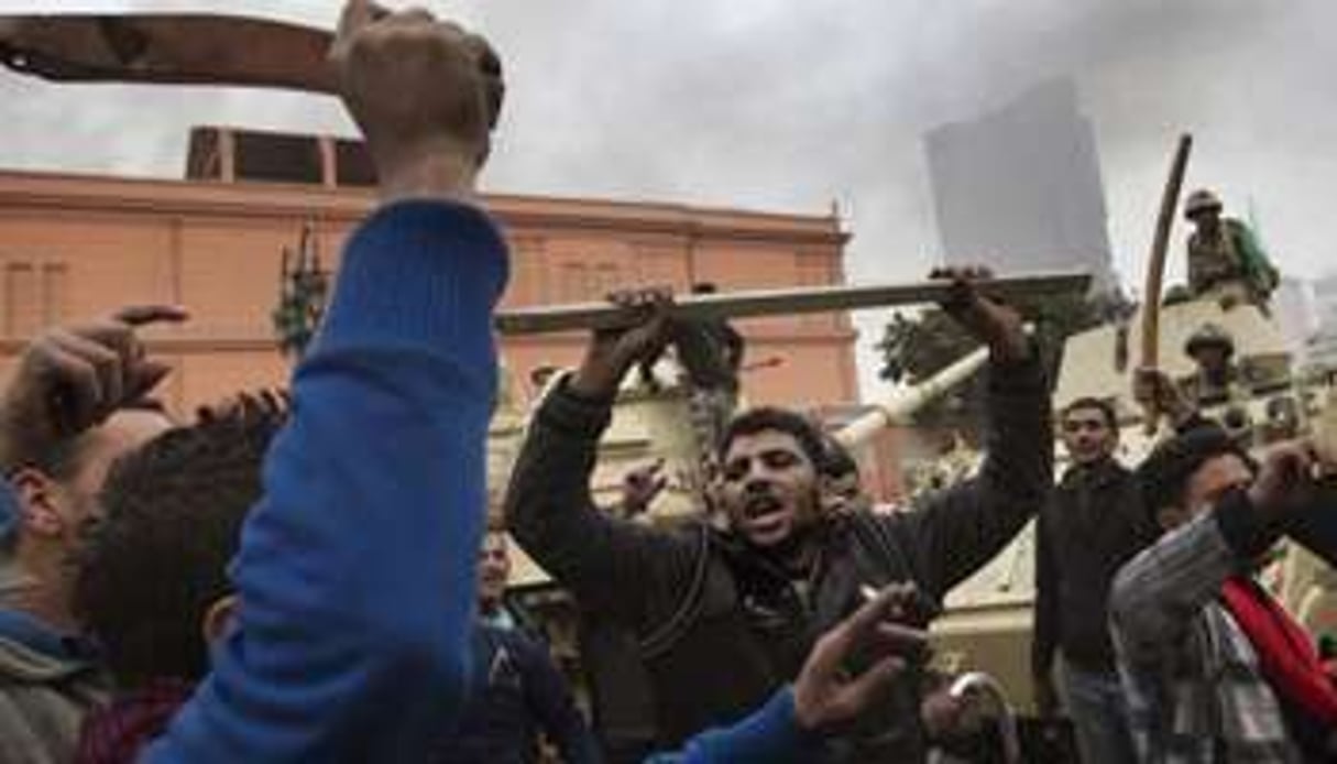Manifestants au Caire, le 29 janvier 2011. © AFP