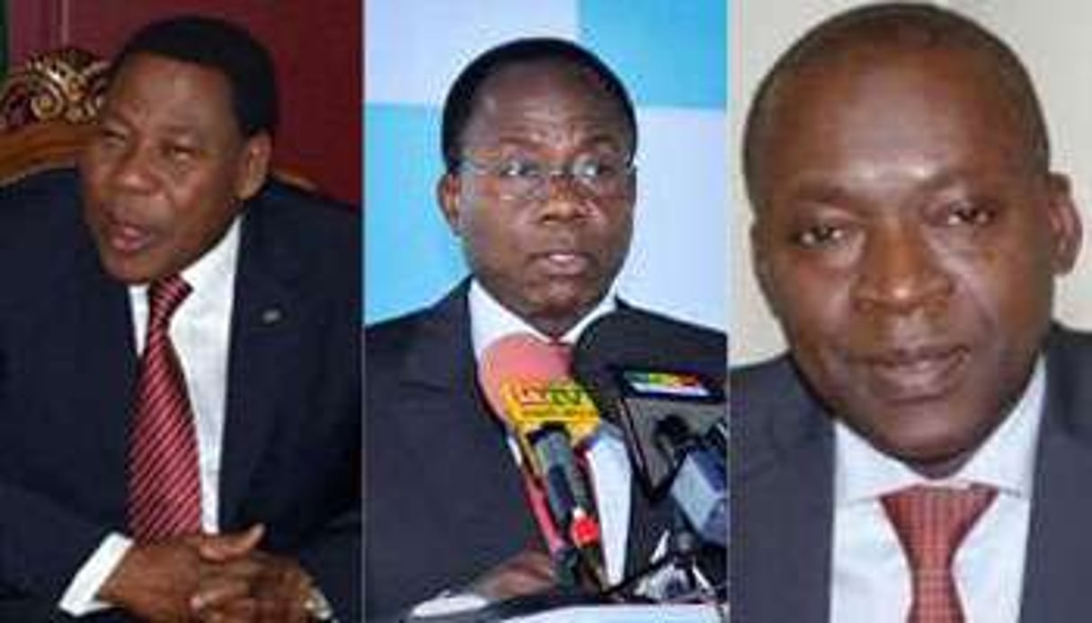 De g. à dr. : Y. Boni, A. Houngbédji et A. Bio-Tchané, les « grands candidats ». © D.R.