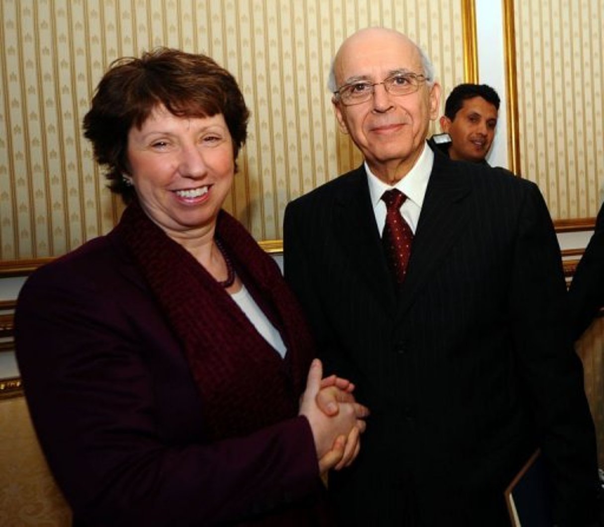 Tunisie: Catherine Ashton en visite pour évoquer l’exode massif et la transition © AFP
