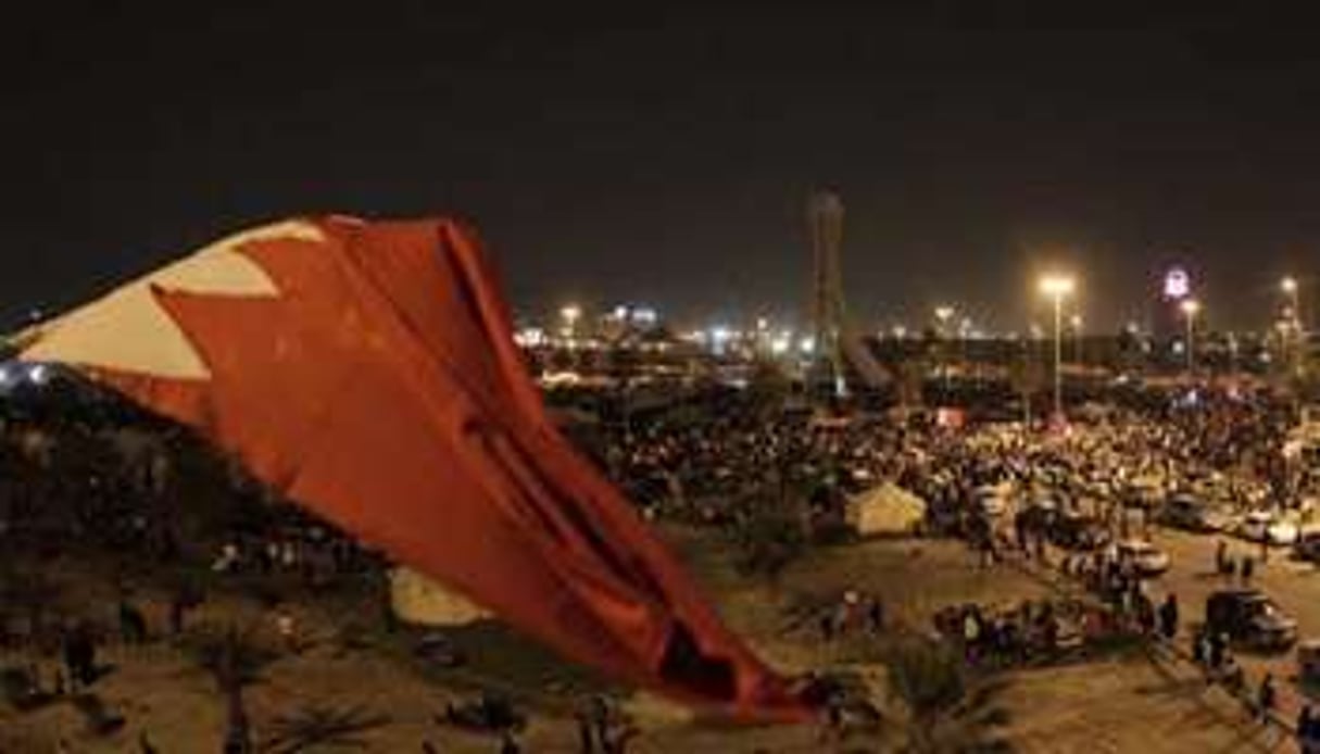 La Place de la Perle à Bahreïn, occupée par les manifestants. (Février 2015) © AFP