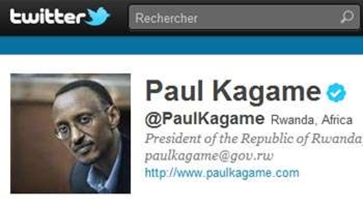 Le compte Twitter de Paul Kagamé. © Twitter.com