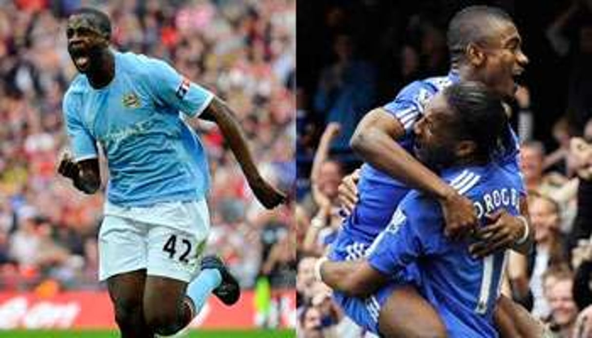 Yaya Touré (à g.), Drogba et Kalou (à dr.) ont marqué ce week-end en Premier League. © Reuters