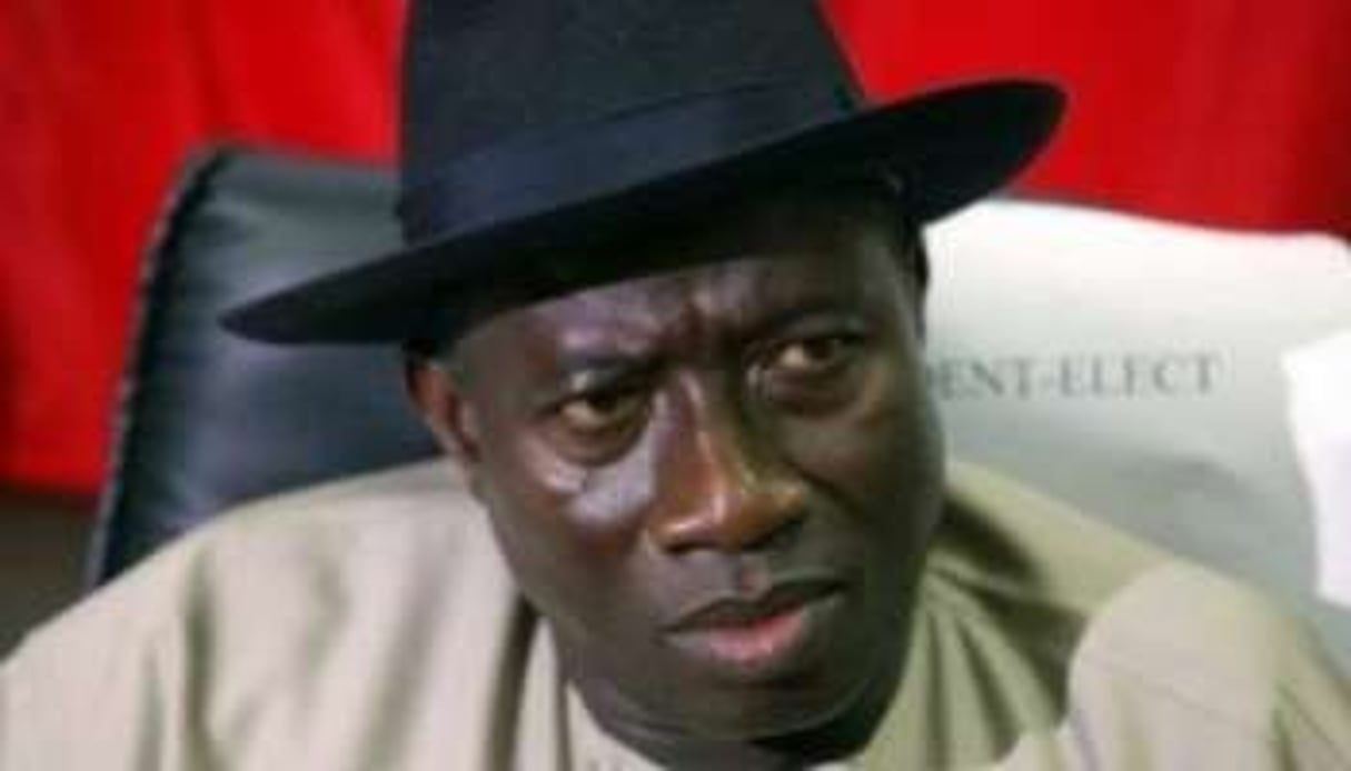 Goodluck Jonathan, le président sortant par intérim, en passe d’être élu. © AFP