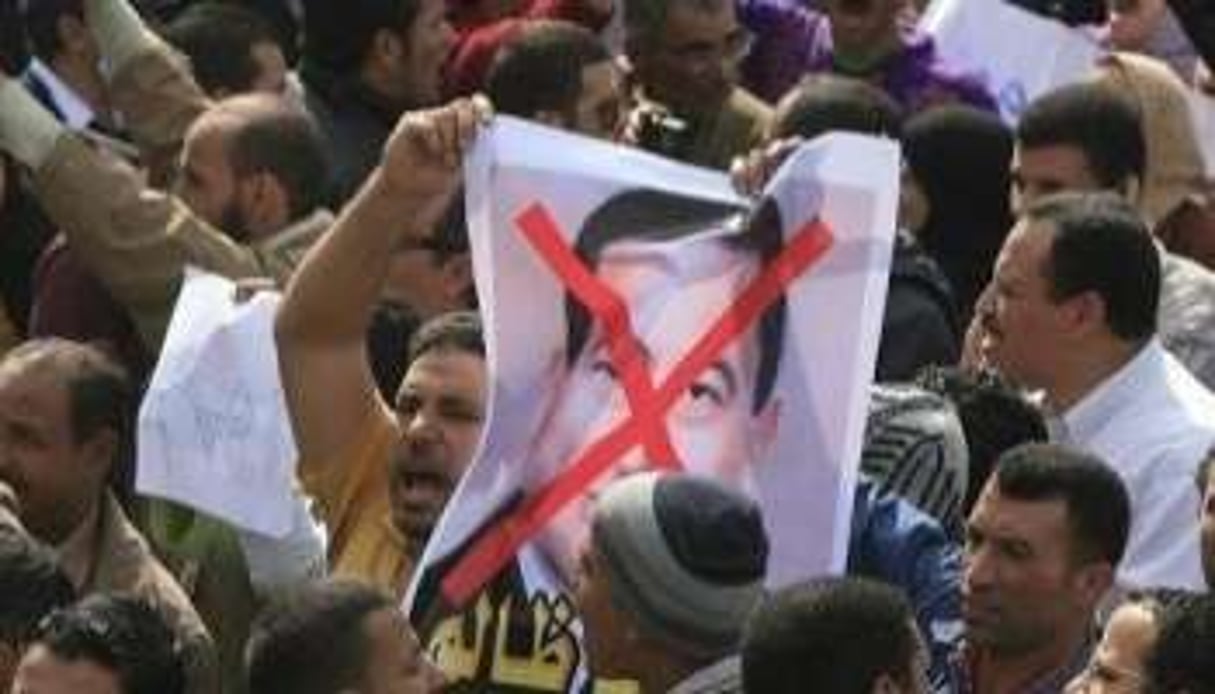 Manifestation anti-Moubarak, le 1er février 2011 au Caire © AFP