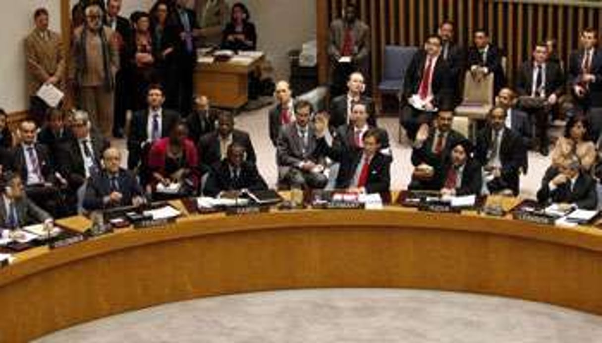 Au Conseil de sécurité, lors du vote de la résolution 1973, le 17 mars 2011 à New York. © J. Rinaldi/Reuters