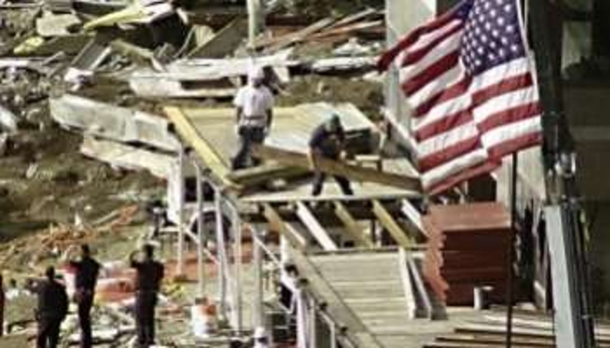 Les ruines de Ground Zero, à New York, le 18 septembre 2001. © AFP