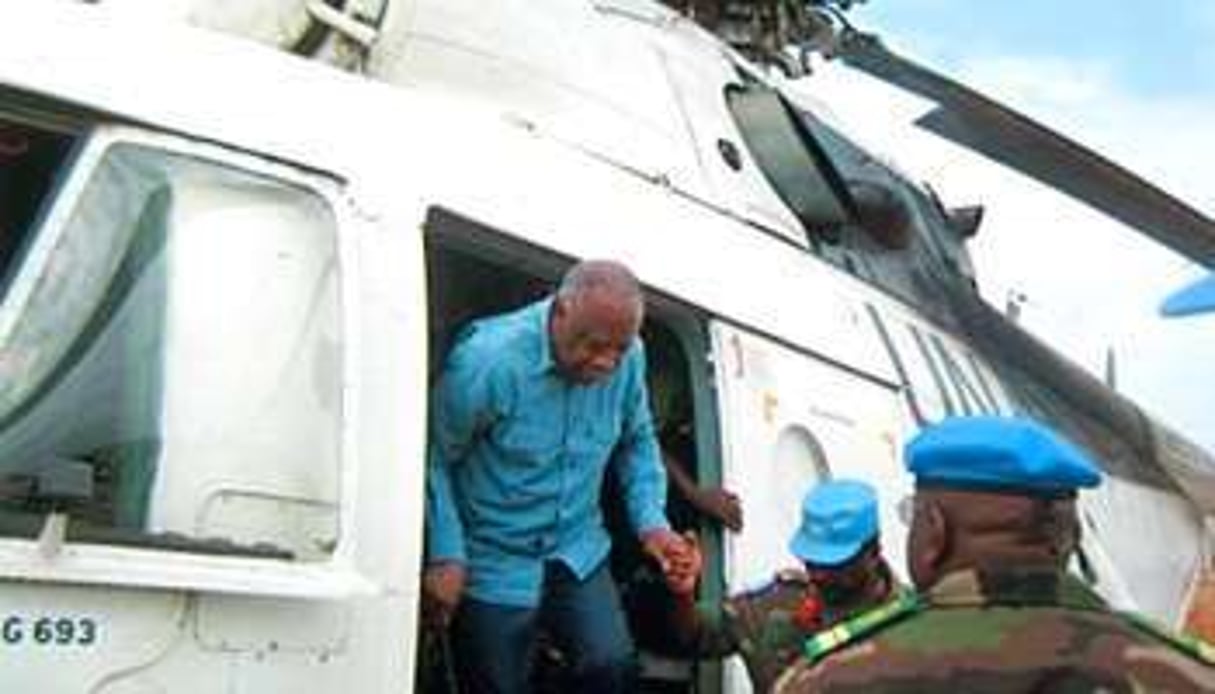 Laurent Gbagbo, à son arrivée à Korhogo. © D.R.