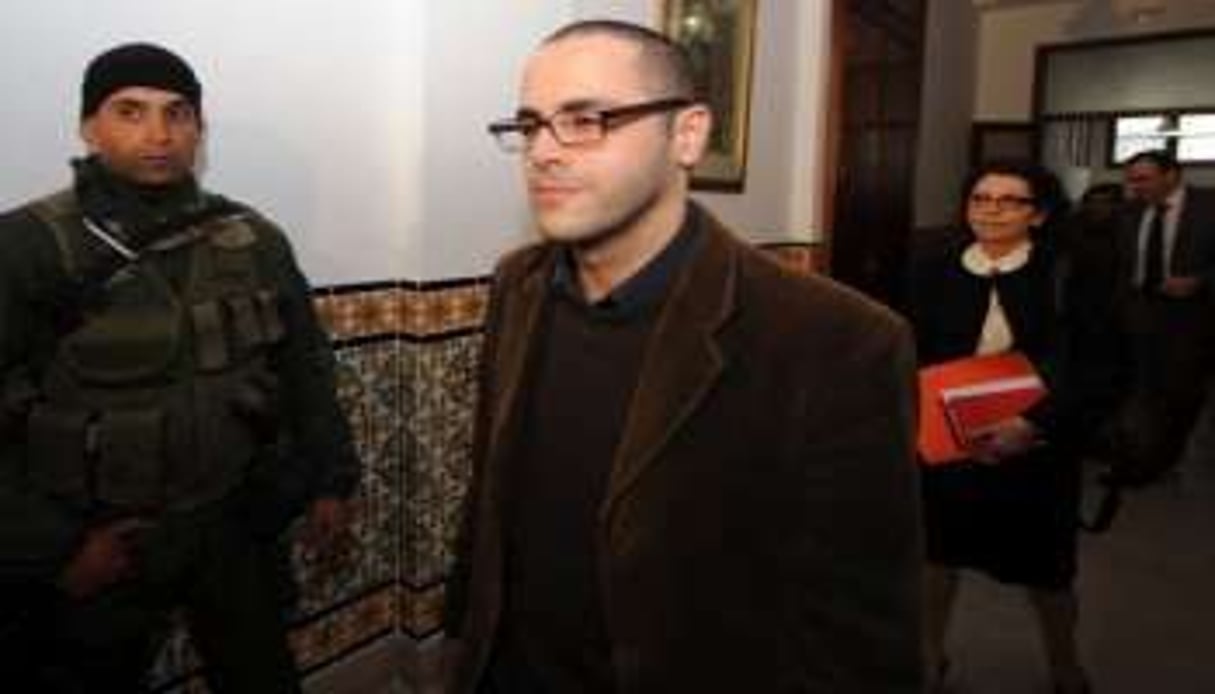 Slim Amamou, le 20 janvier 2011 à Tunis. © AFP