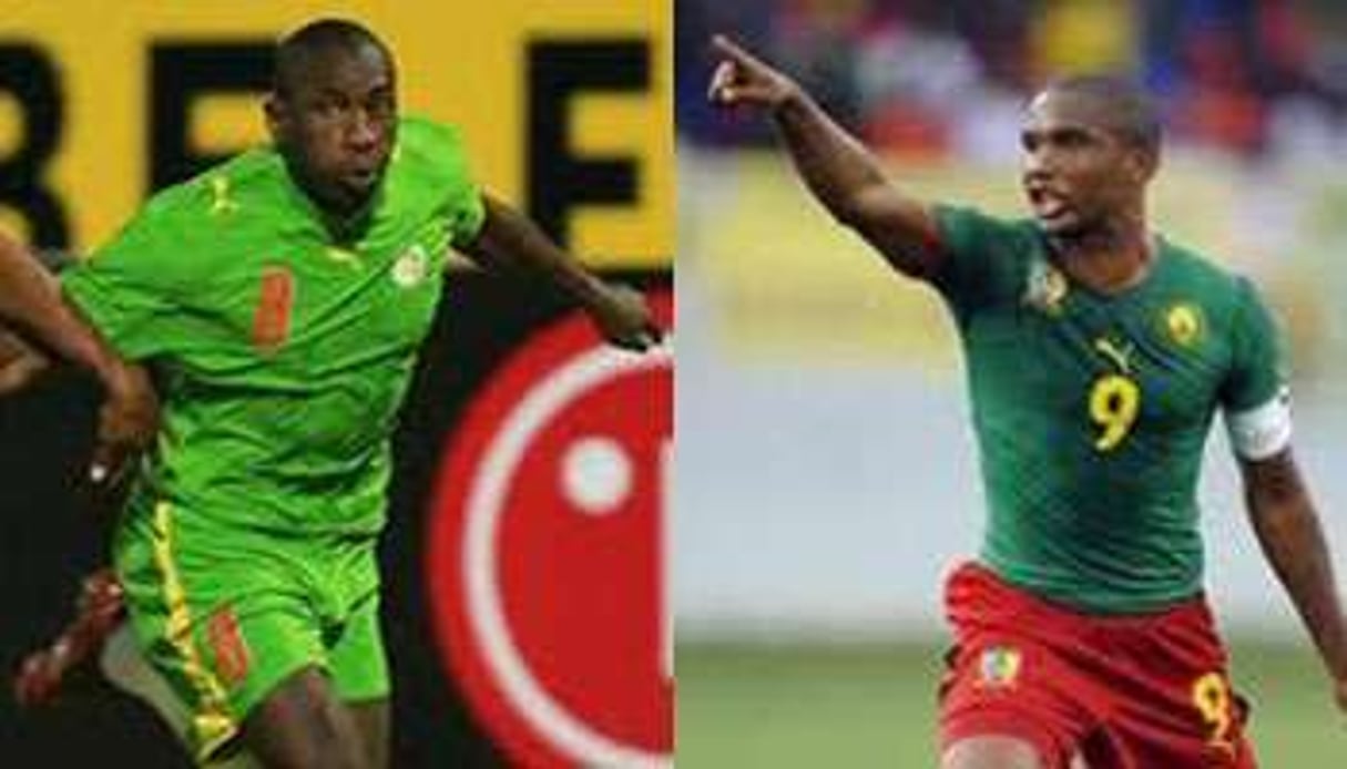 Les attaquants Mamadou Niang et Samuel Eto’o seront face à face à Yaoundé le 4 juin. © D.R.