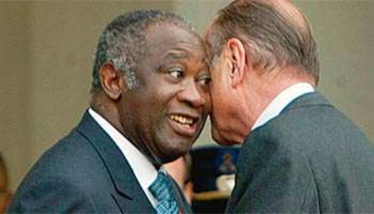 Laurent Gbagbo à l’Élysée, en 2004 : « Il ne m’a jamais inspiré grande confiance ». © Michel Euler/SIPA