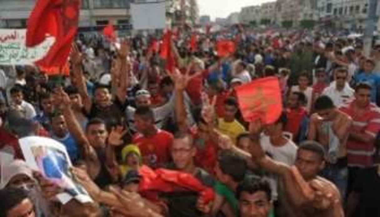 Des Marocains manifestent dans Casablanca, le 19 juin 2011. © Abdelhak Senna/AFP