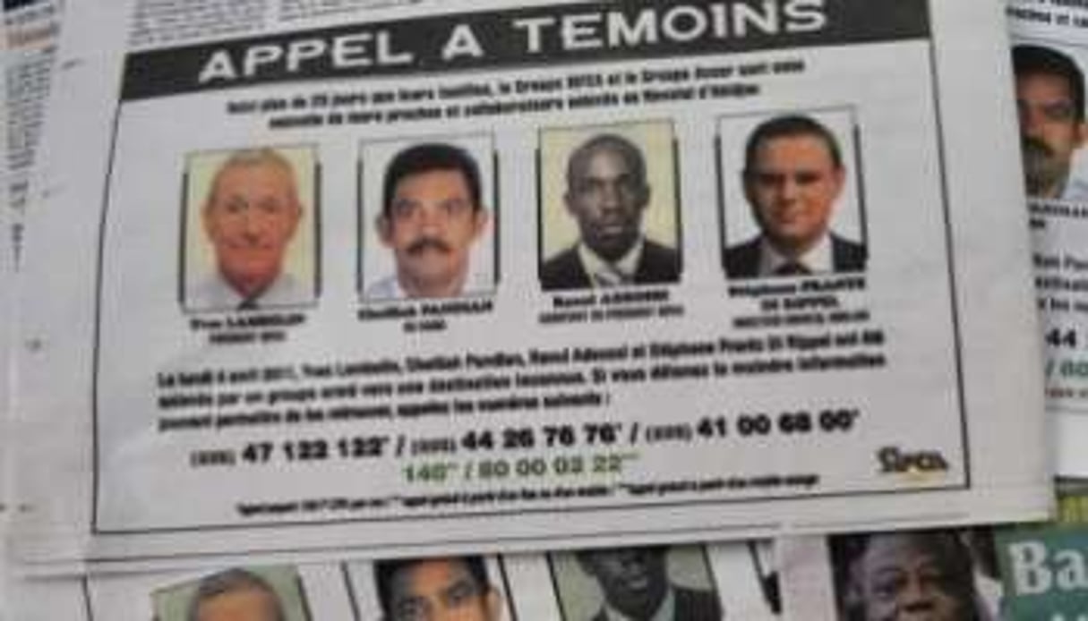 Publication le 3 mai 2011 dans un quotidien ivoirien des personnes kidnappées le 4 avril 2011. © AFP