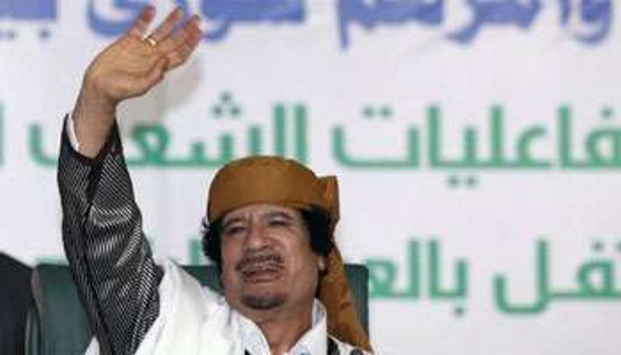 Mouammar Kaddafi à Tripoli le 2 Mars 2011. © Mahmud Turkia/AFP