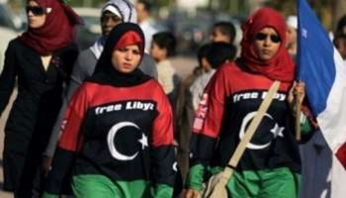 Le diable pour Aïcha Kaddafi : des femmes soutenant la rébellion à Benghazi. © AFP