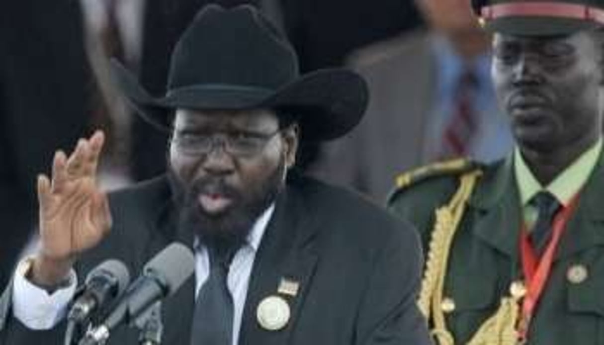 Discours du président Salva Kiir le 9 juillet à Juba. © AFP