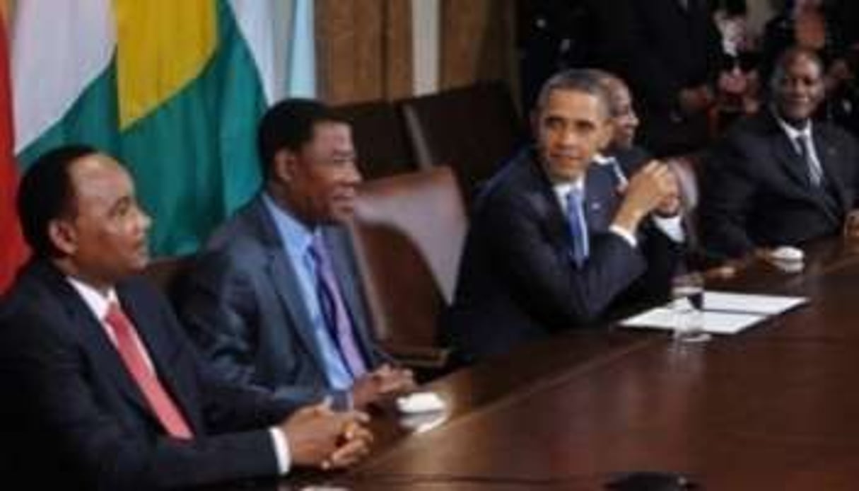 Le président Obama a reçu quatre présidents africains le 29 juillet, à Washington. © AFP