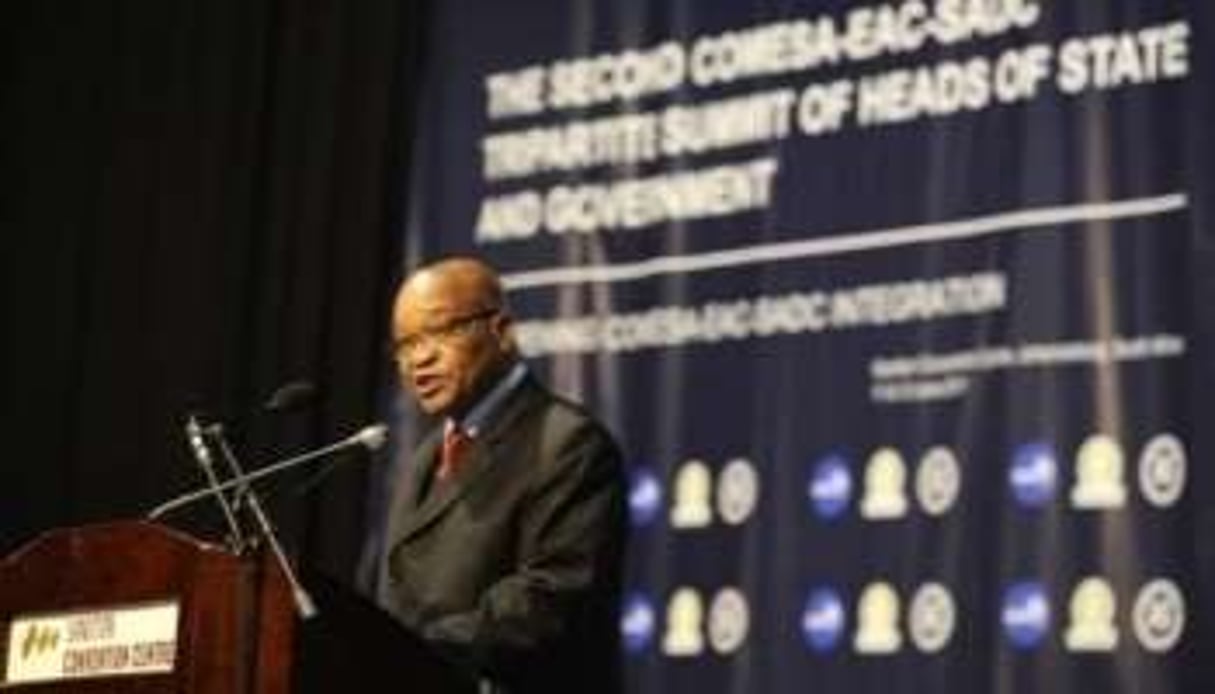 Jacob Zuma, lors d’un sommet de la SADC, le 12 juin 2011 à Johannesbourg. © AFP