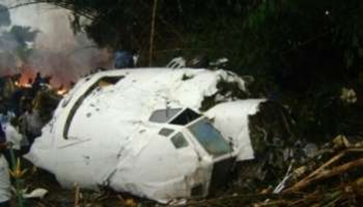 Boeing 727 d’Hewa Bora Airways (HBA) s’est écrasé le 8 juillet 2011 à Kisangani (RDC). © AFP