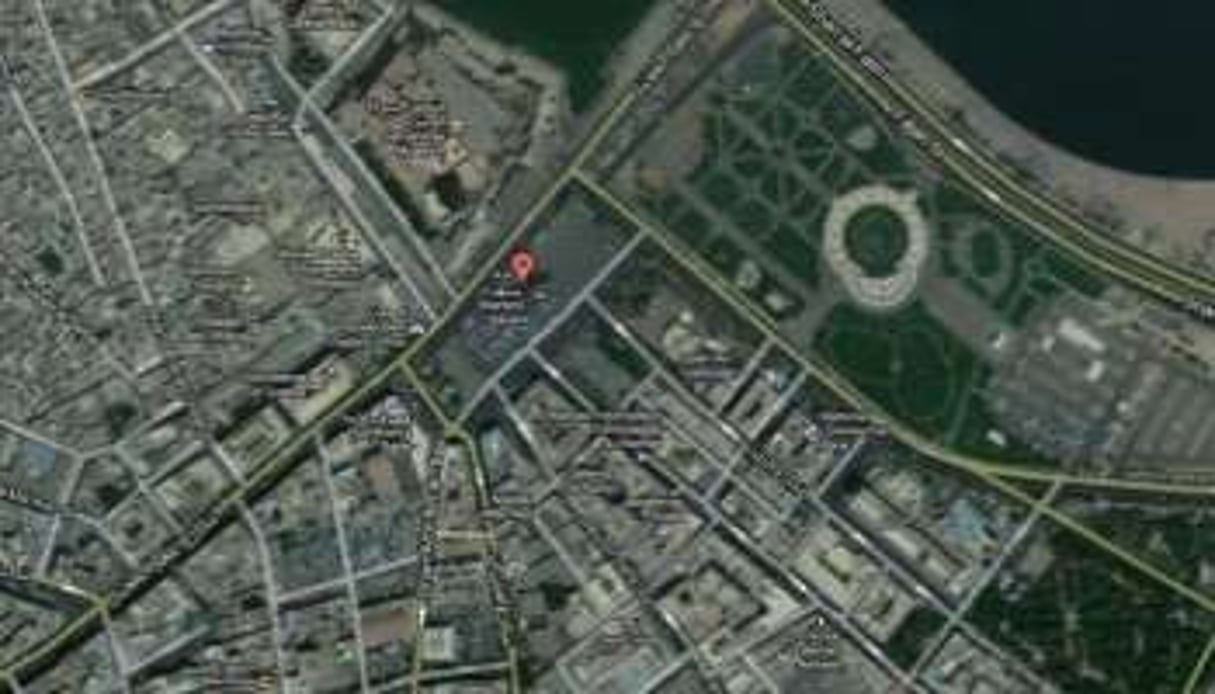 Capture d’écran de Google Maps : la place des Martyrs, à Tripoli. © Jeuneafrique.com